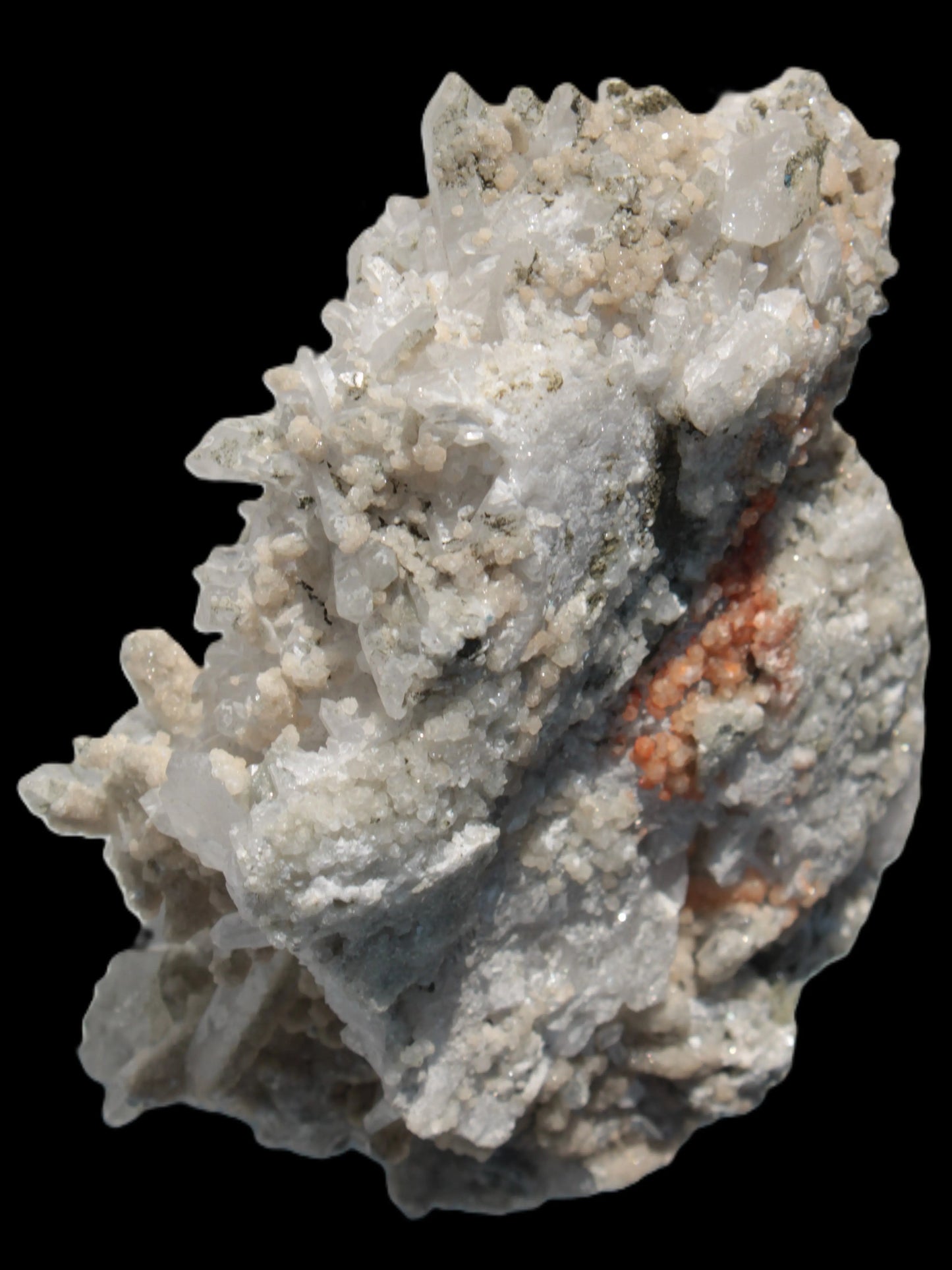 Calcite cluster with sparkly complex Chalcopyrite mineralisation 1340g Rocks and Things