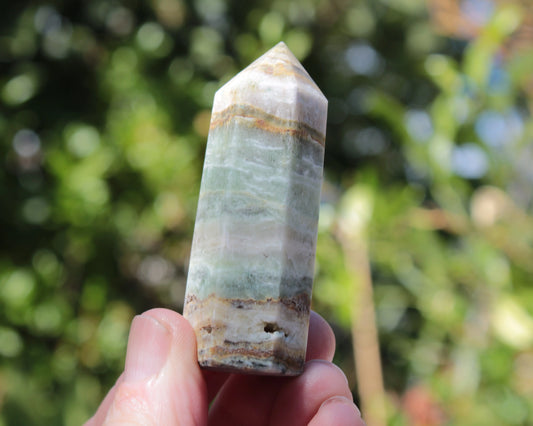 Caribbean Calcite Blue Aragonite wand 71g Rocks and Things