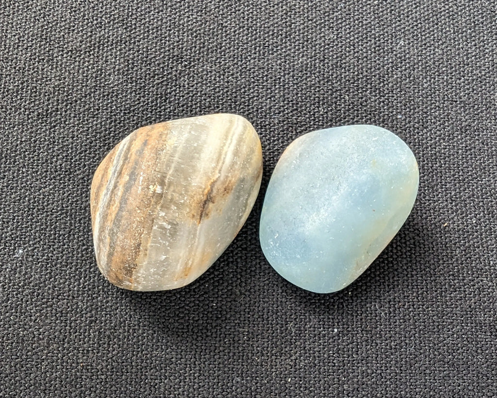 Caribbean Calcite blue Aragonite, 2 stones 14-20g Rocks and Things