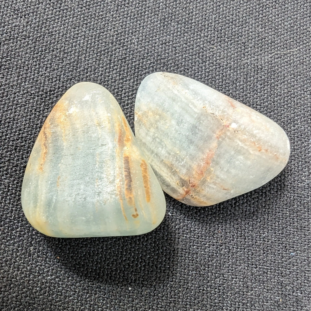 Caribbean Calcite blue Aragonite, 2 stones 14-20g Rocks and Things