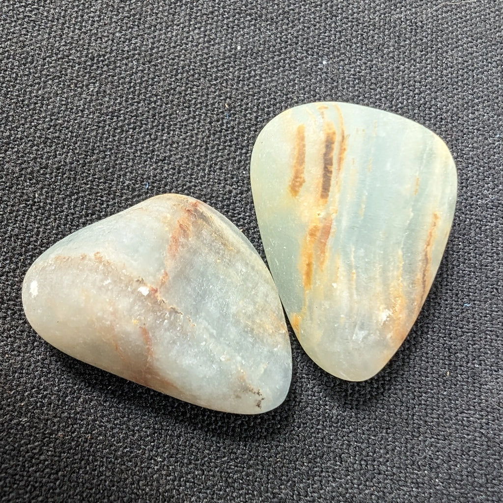 Caribbean Calcite blue Aragonite, 2 stones 14-20g Rocks and Things