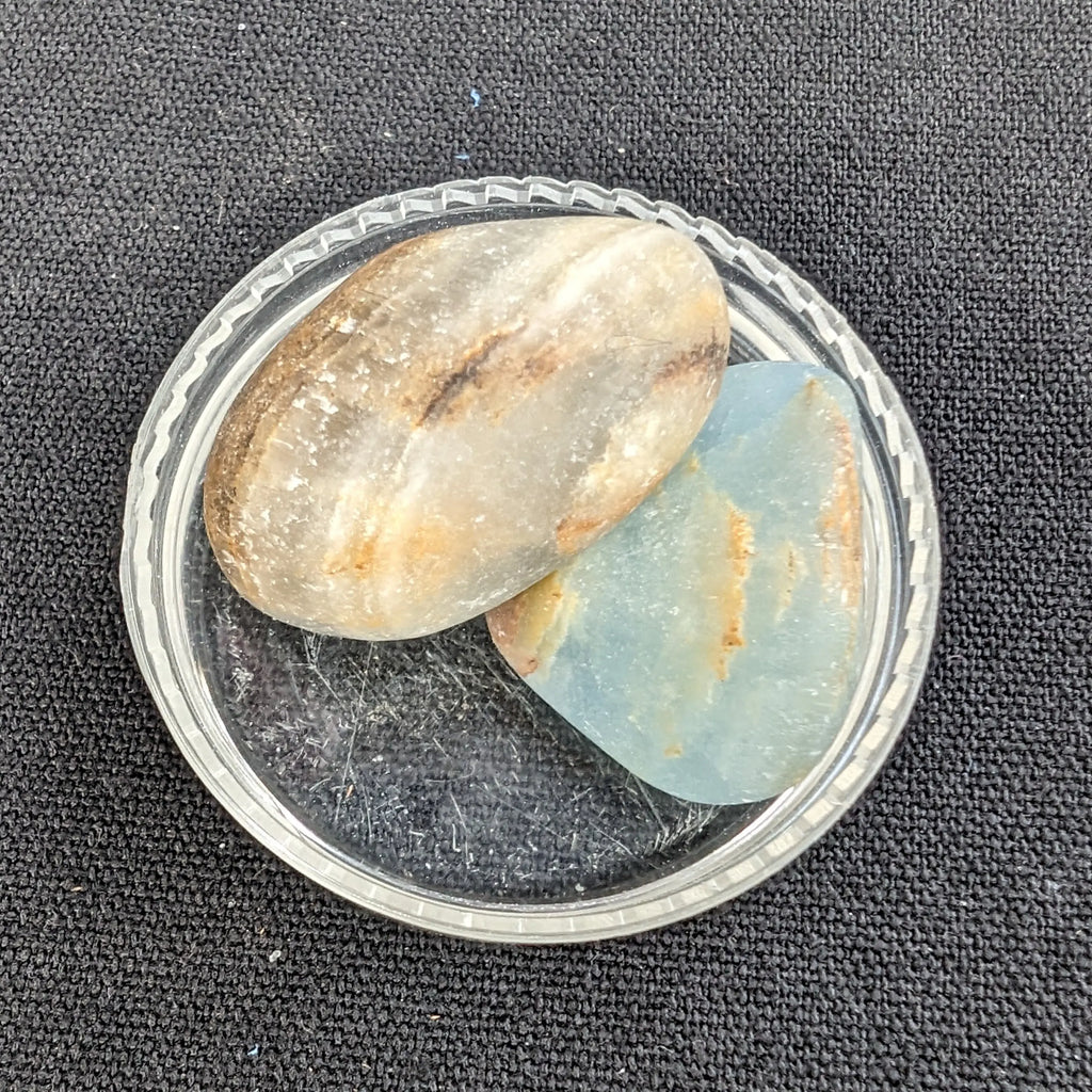 Caribbean Calcite blue Aragonite, 2 stones 14-20g Rocks and Things