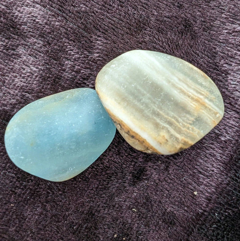 Caribbean Calcite blue Aragonite, 2 stones 14-20g Rocks and Things