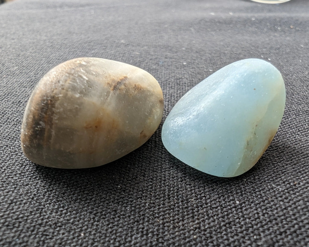 Caribbean Calcite blue Aragonite, 2 stones 14-20g Rocks and Things