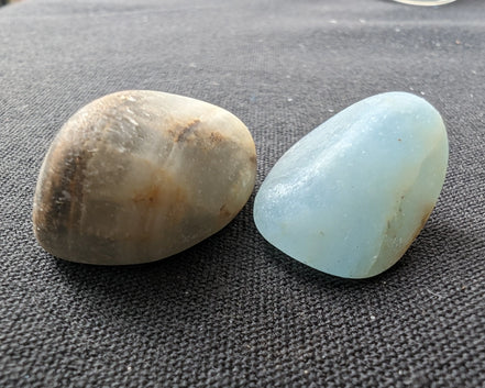 Caribbean Calcite blue Aragonite, 2 stones 14-20g Rocks and Things
