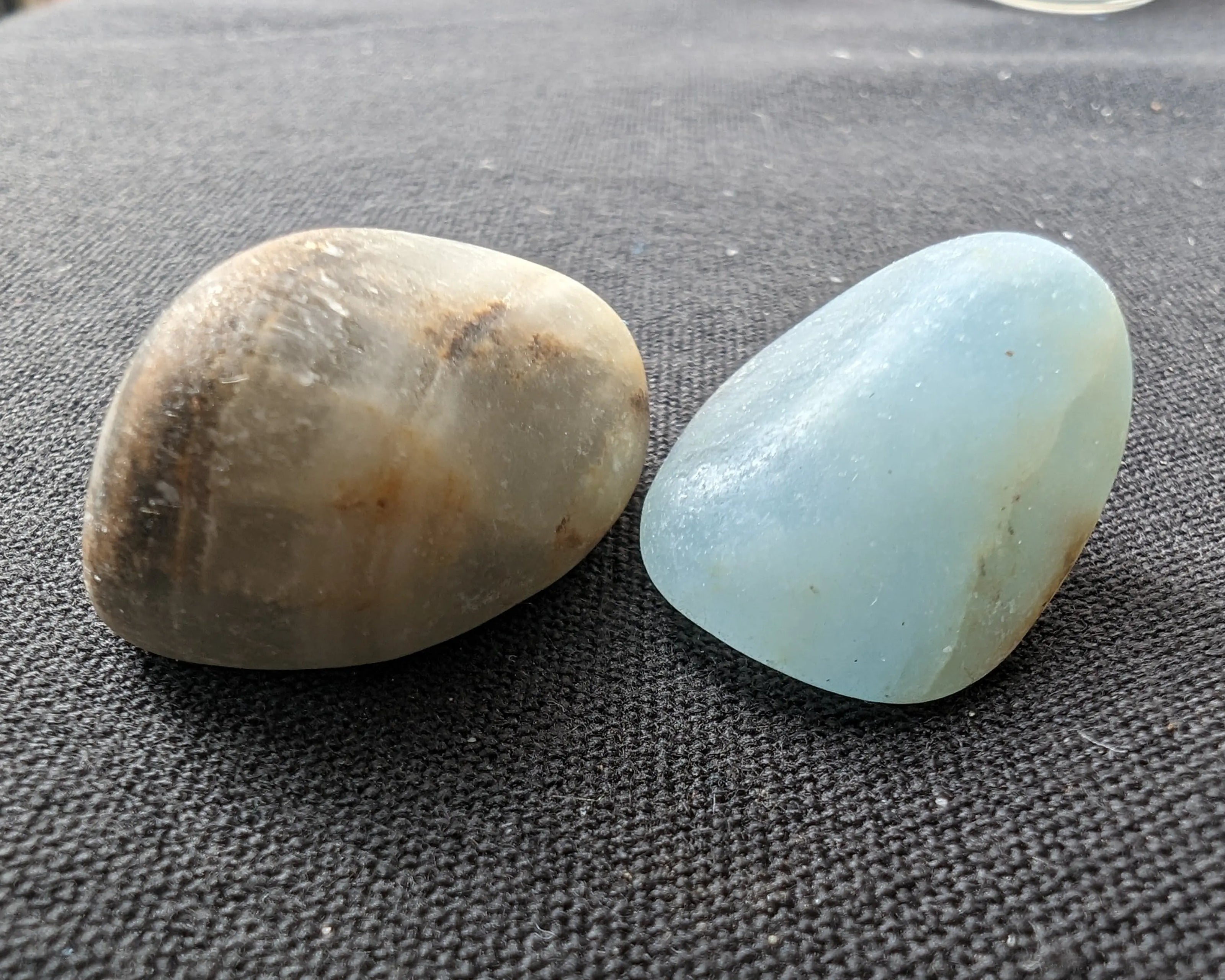 Caribbean Calcite blue Aragonite, 2 stones 14-20g Rocks and Things
