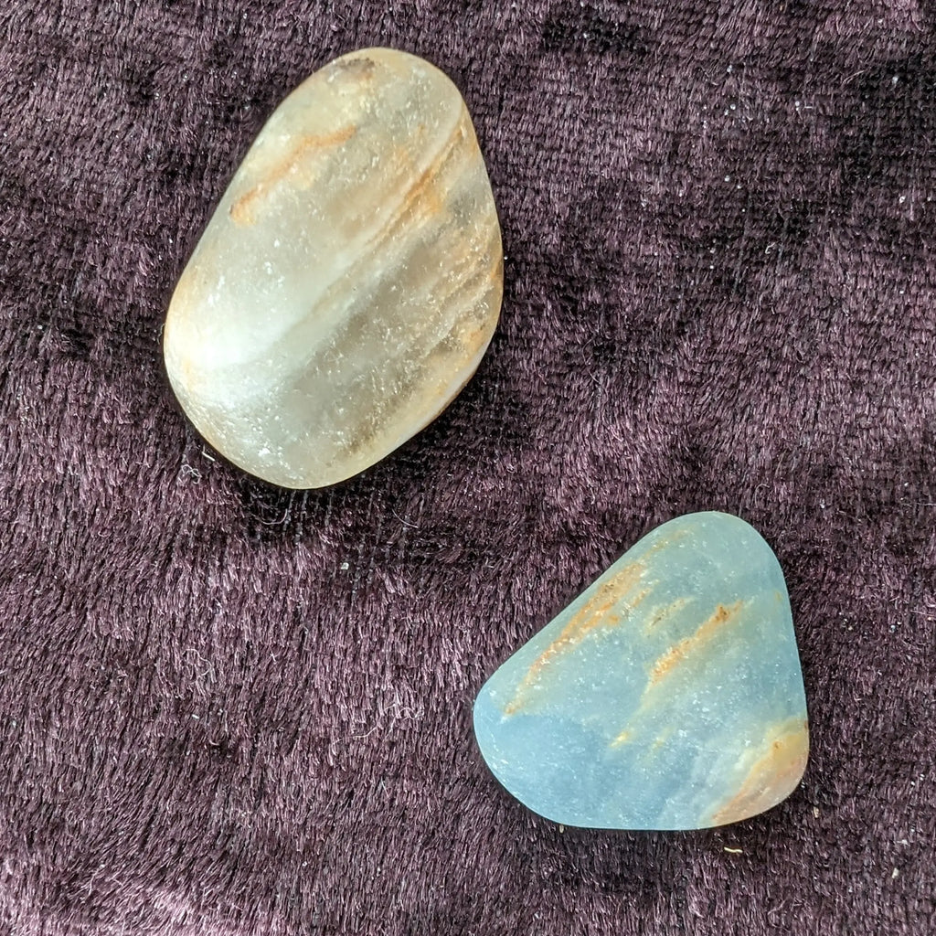 Caribbean Calcite blue Aragonite, 2 stones 14-20g Rocks and Things