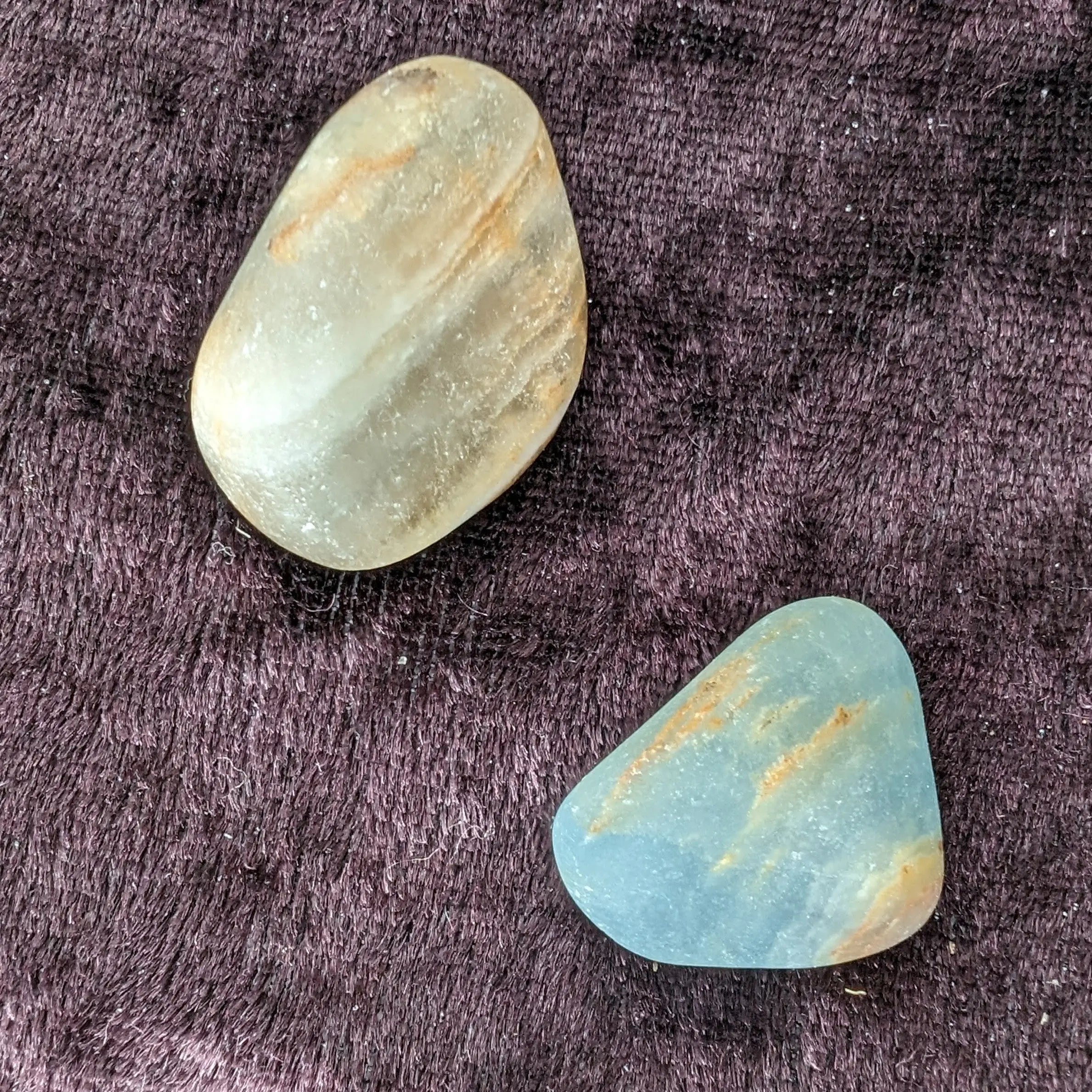 Caribbean Calcite blue Aragonite, 2 stones 14-20g Rocks and Things