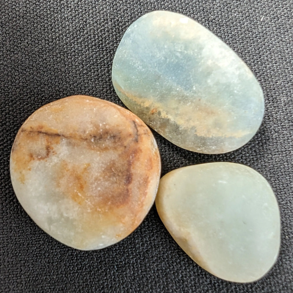 Caribbean Calcite blue Aragonite, 2 stones 14-20g Rocks and Things