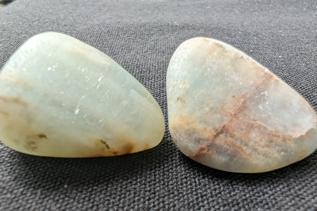 Caribbean Calcite blue Aragonite, 2 stones 14-20g Rocks and Things