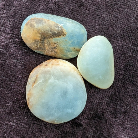 Caribbean Calcite blue Aragonite, 2 stones 14-20g Rocks and Things