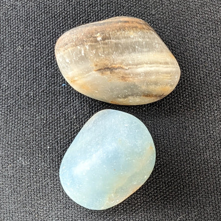 Caribbean Calcite blue Aragonite, 2 stones 14-20g Rocks and Things