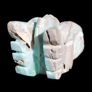 Caribbean Calcite hand-carved dragon's head 675g Rocks and Things Store
