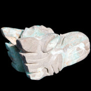 Caribbean Calcite hand-carved dragon's head 675g Rocks and Things Store