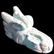 Caribbean Calcite hand-carved dragon's head 675g Rocks and Things Store
