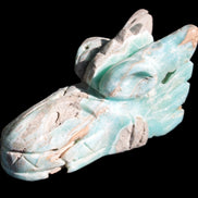 Caribbean Calcite hand-carved dragon's head 675g Rocks and Things Store