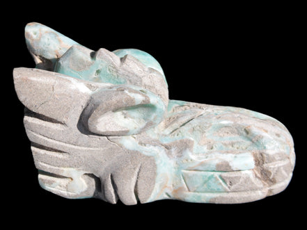 Caribbean Calcite hand-carved dragon's head 675g Rocks and Things Store