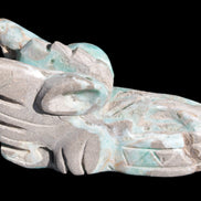 Caribbean Calcite hand-carved dragon's head 675g Rocks and Things Store