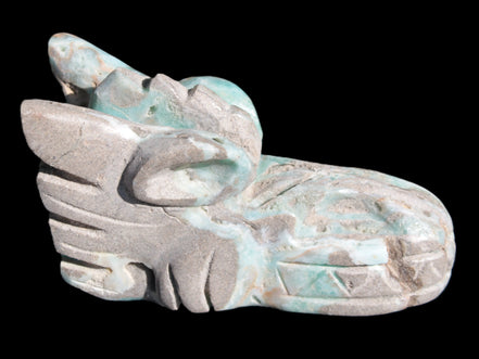Caribbean Calcite hand-carved dragon's head 675g Rocks and Things Store