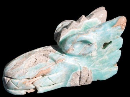 Caribbean Calcite hand-carved dragon's head 675g Rocks and Things Store