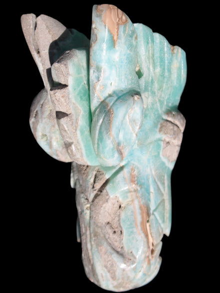 Caribbean Calcite hand-carved dragon's head 675g Rocks and Things Store