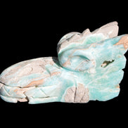 Caribbean Calcite hand-carved dragon's head 675g Rocks and Things Store