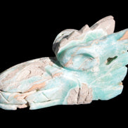 Caribbean Calcite hand-carved dragon's head 675g Rocks and Things Store