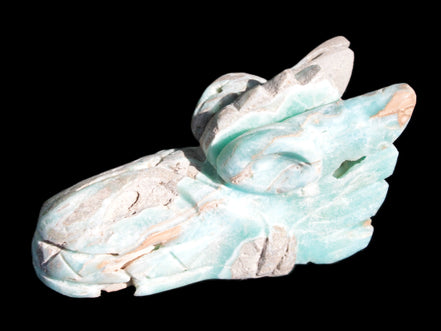 Caribbean Calcite hand-carved dragon's head 675g Rocks and Things Store