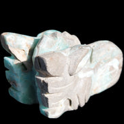 Caribbean Calcite hand-carved dragon's head 675g Rocks and Things Store