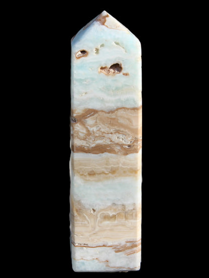 Caribbean aqua blue Calcite obelisk 381g Rocks and Things