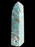 Caribbean Calcite aqua blue obelisk 170mm 539g in sunlight - Rocks and Things Store