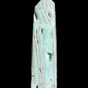 Caribbean Calcite aqua blue obelisk 170mm 539g in sunlight - Rocks and Things Store