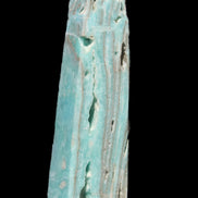 Caribbean Calcite aqua blue obelisk 170mm 539g in sunlight - Rocks and Things Store