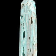 Caribbean Calcite aqua blue obelisk 170mm 539g in sunlight - Rocks and Things Store