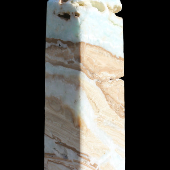 Caribbean aqua blue Calcite obelisk 694g Rocks and Things