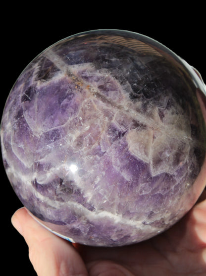 Chevron Fantasy Amethyst sphere 1389g Rocks and Things