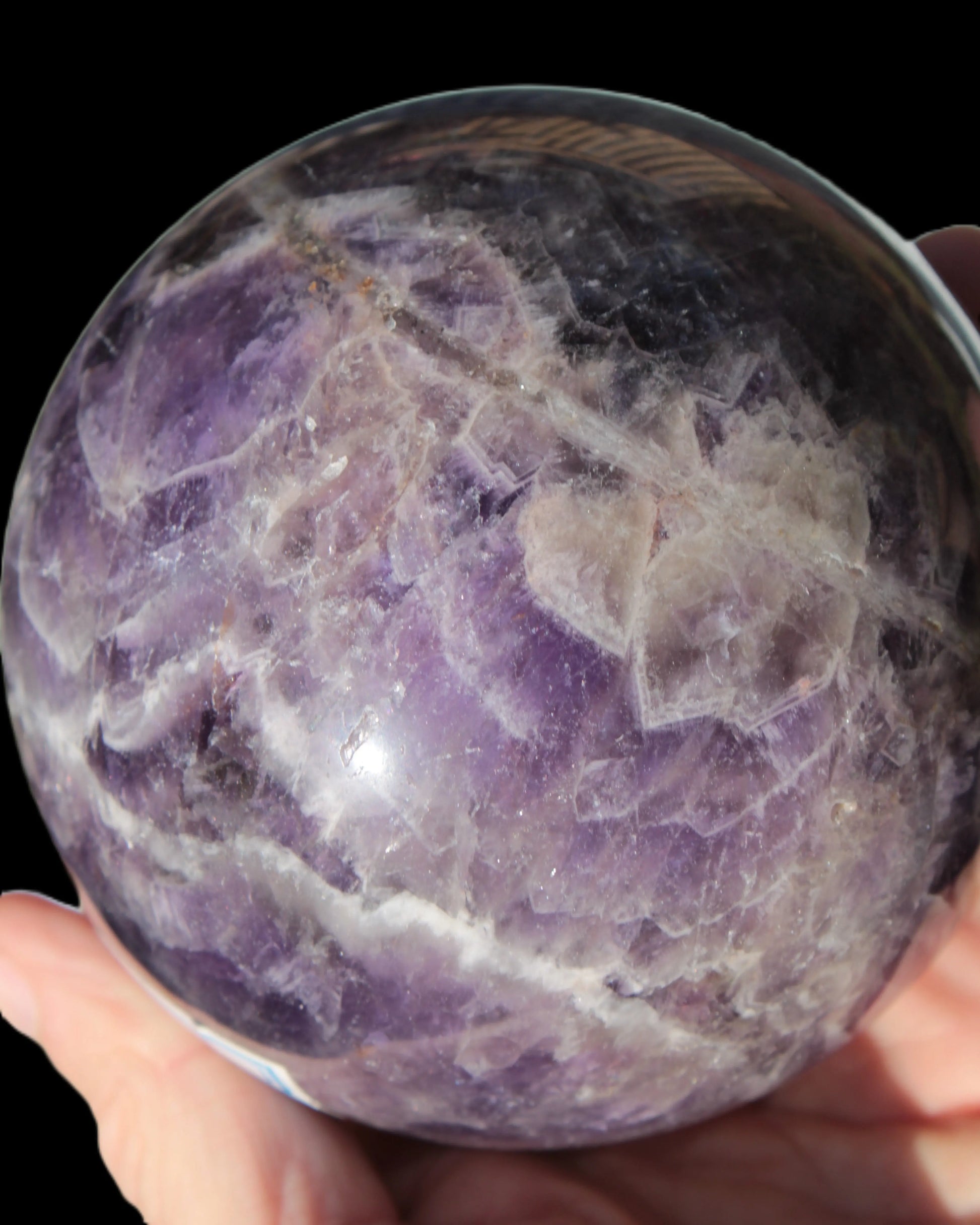 Chevron Fantasy Amethyst sphere 1389g Rocks and Things