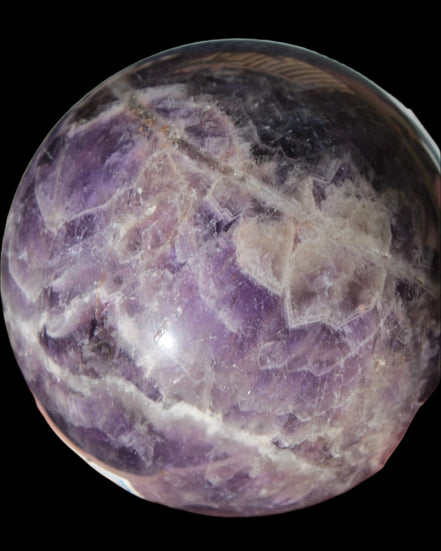 Chevron Fantasy Amethyst sphere 1389g - Rocks and Things Store