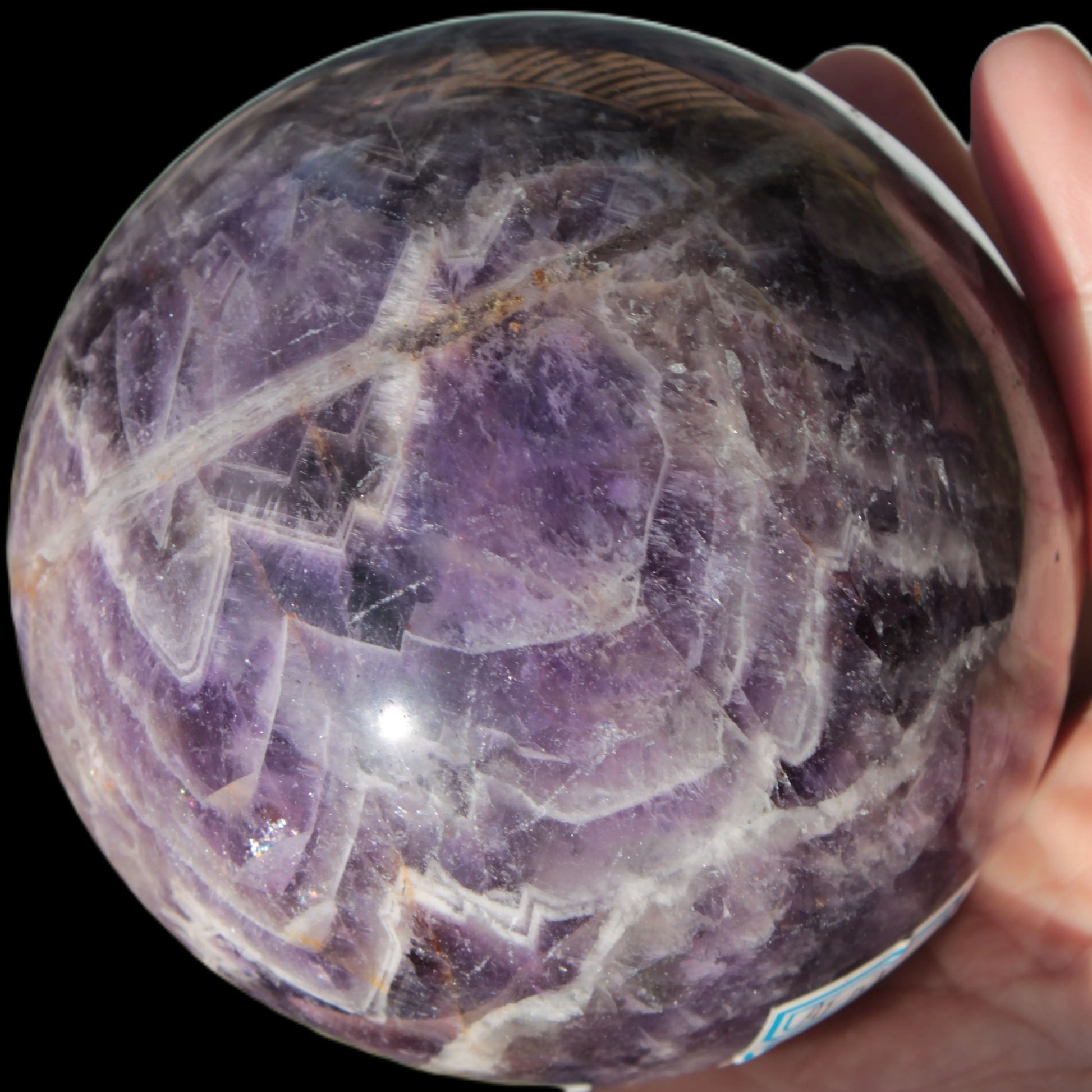 Chevron Fantasy Amethyst sphere 1389g Rocks and Things