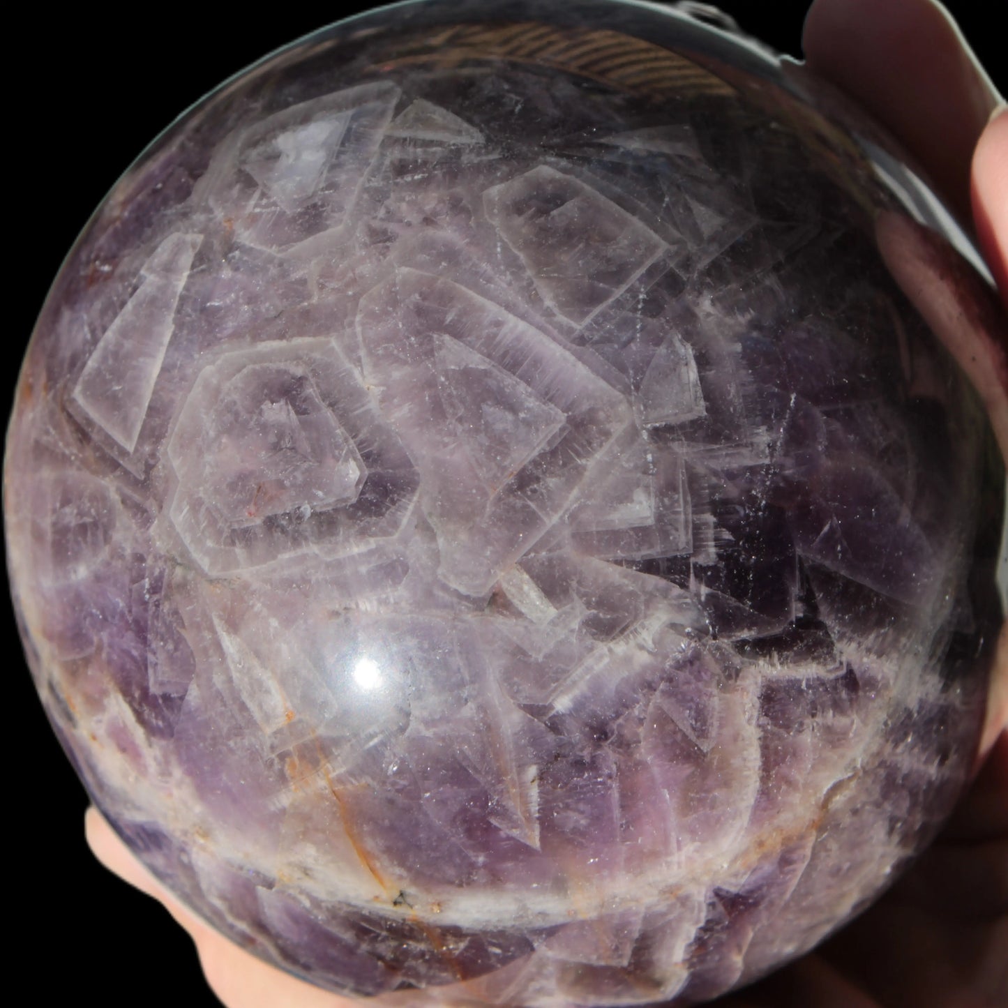 Chevron Fantasy Amethyst sphere 1389g Rocks and Things