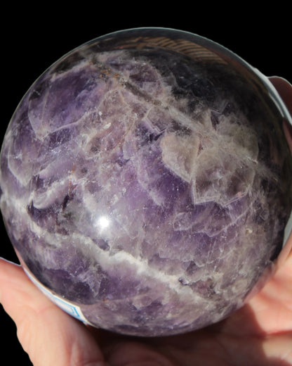 Chevron Fantasy Amethyst sphere 1389g Rocks and Things