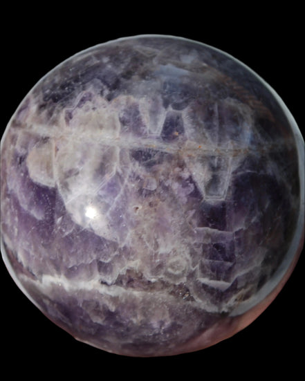 Chevron Fantasy Amethyst sphere 1389g - Rocks and Things Store
