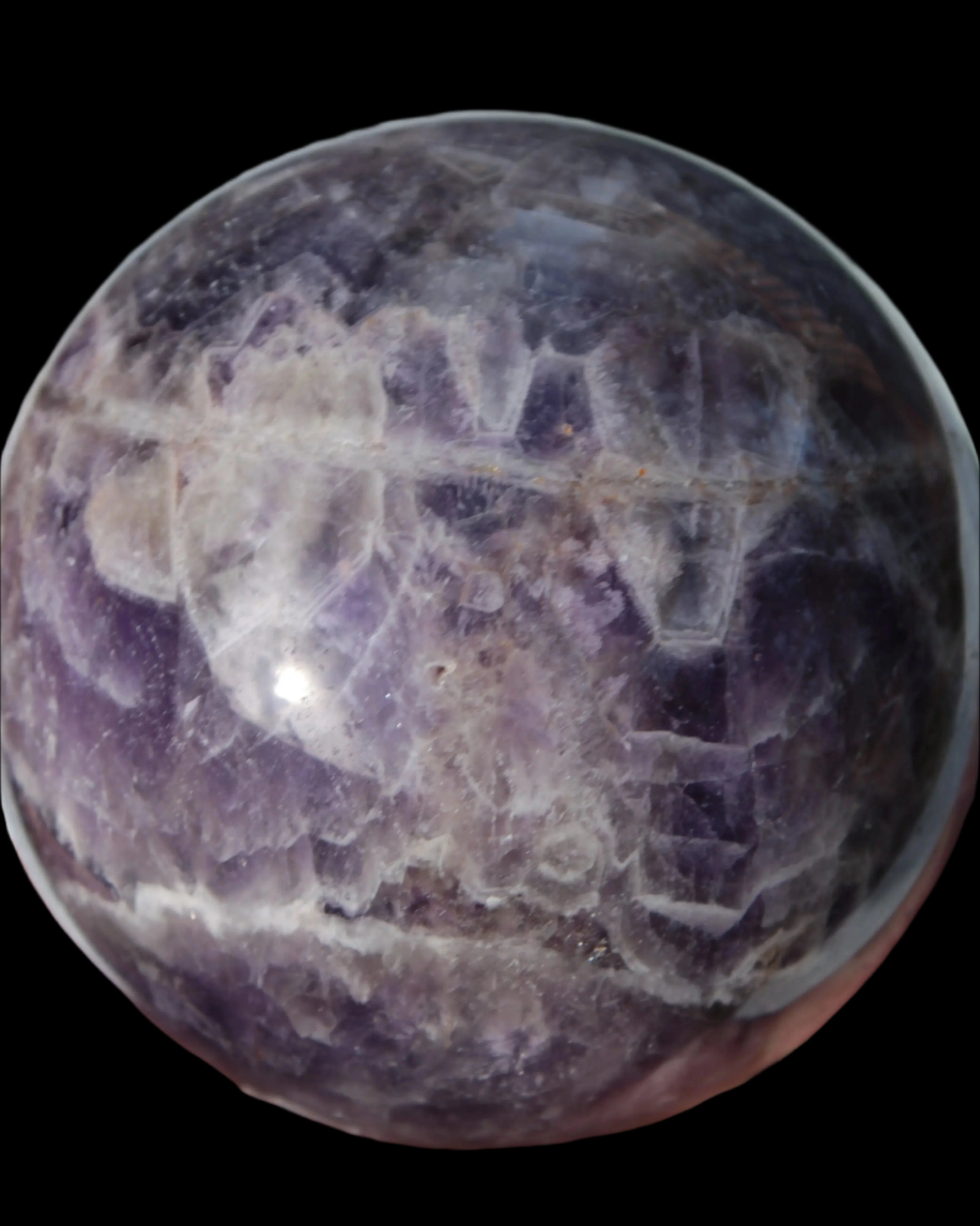 Chevron Fantasy Amethyst sphere 1389g - Rocks and Things Store