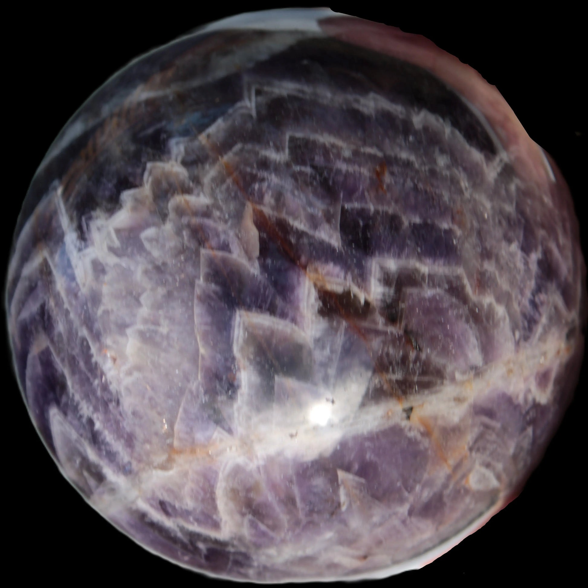 Chevron Fantasy Amethyst sphere 1389g Rocks and Things