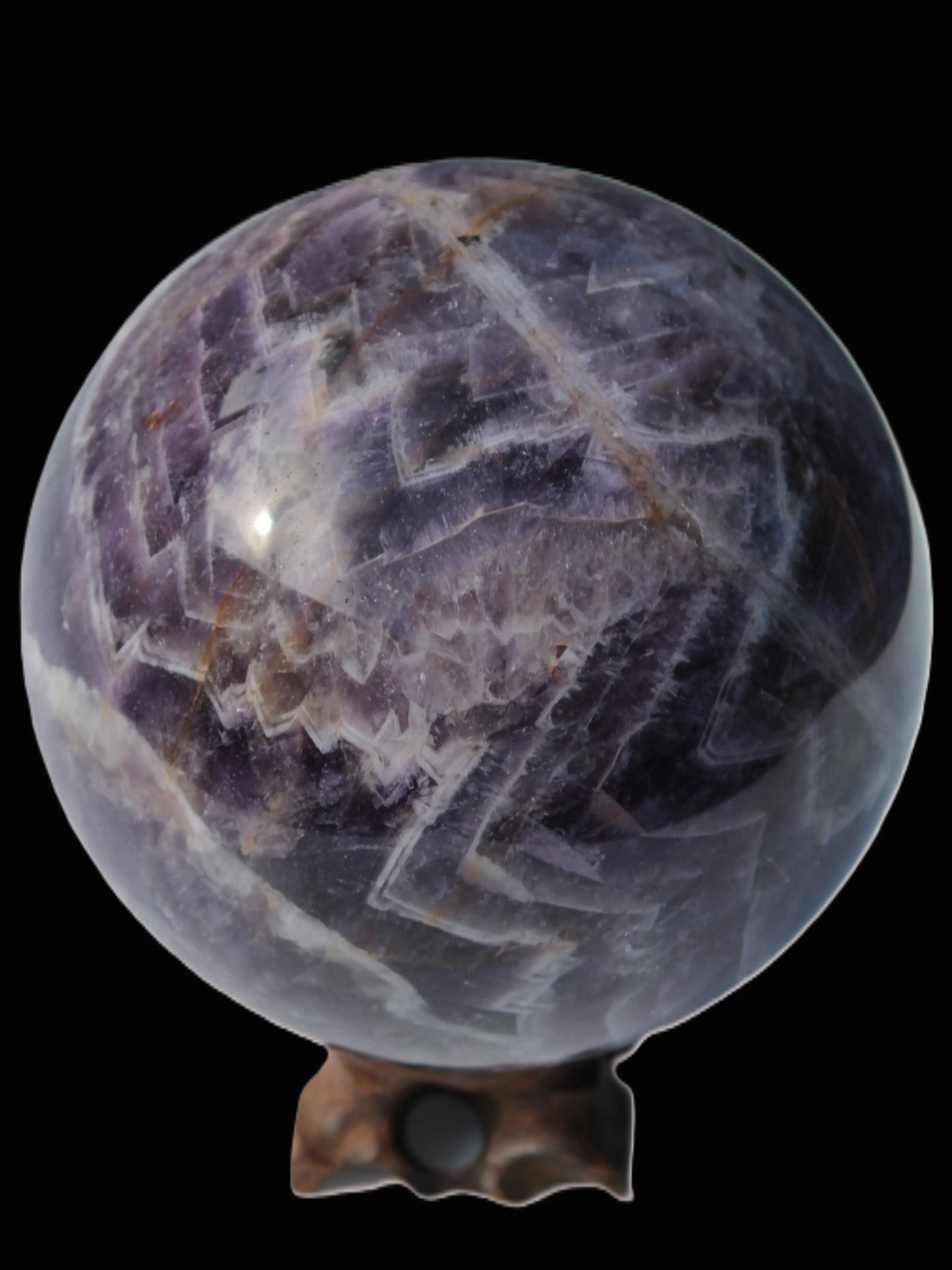 Chevron Fantasy Amethyst sphere 1389g Rocks and Things