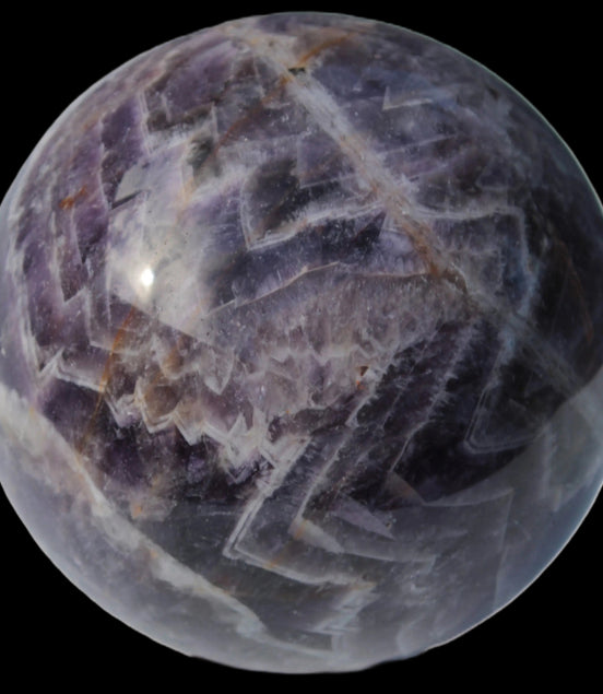 Chevron Fantasy Amethyst sphere 1389g - Rocks and Things Store