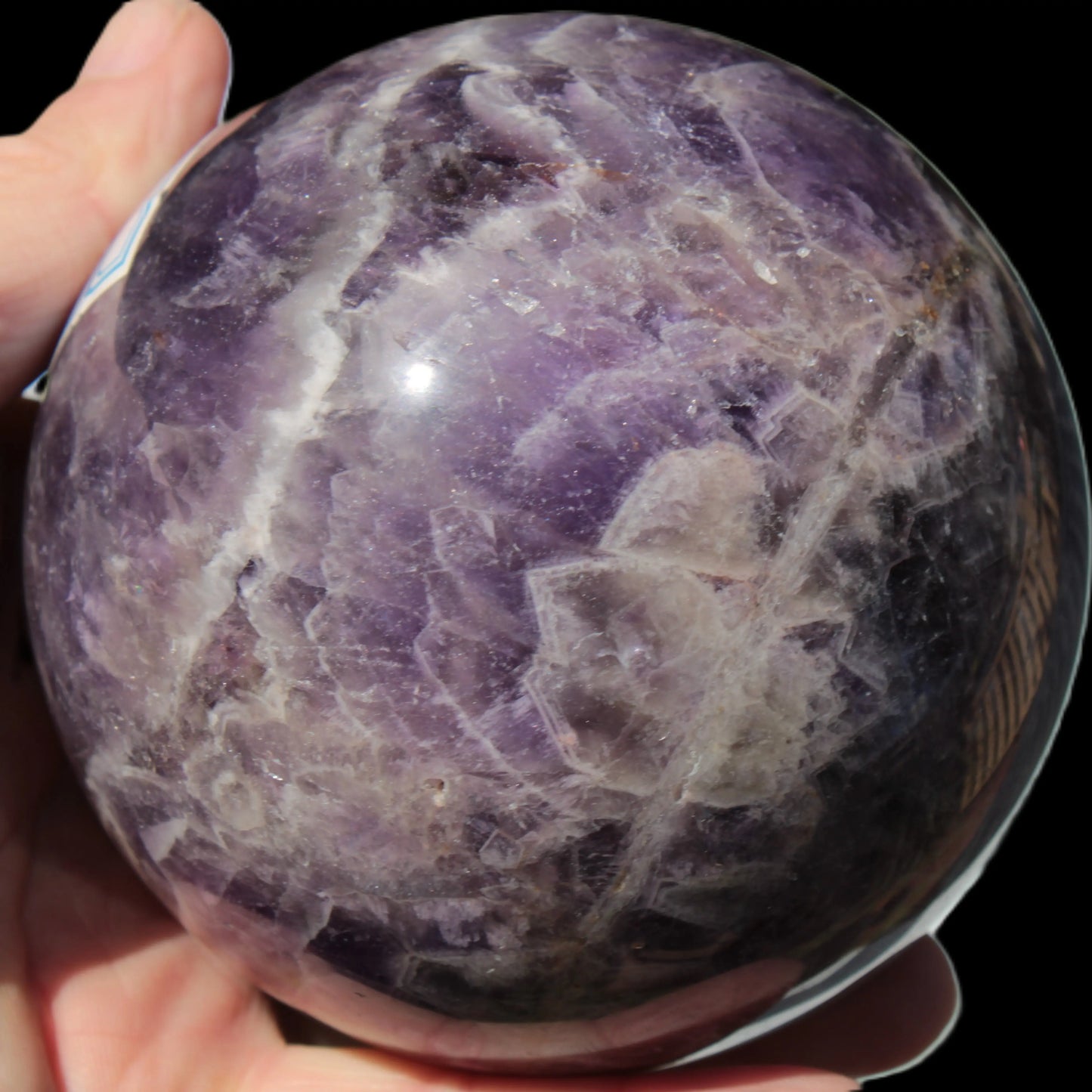 Chevron Fantasy Amethyst sphere 1389g Rocks and Things Store