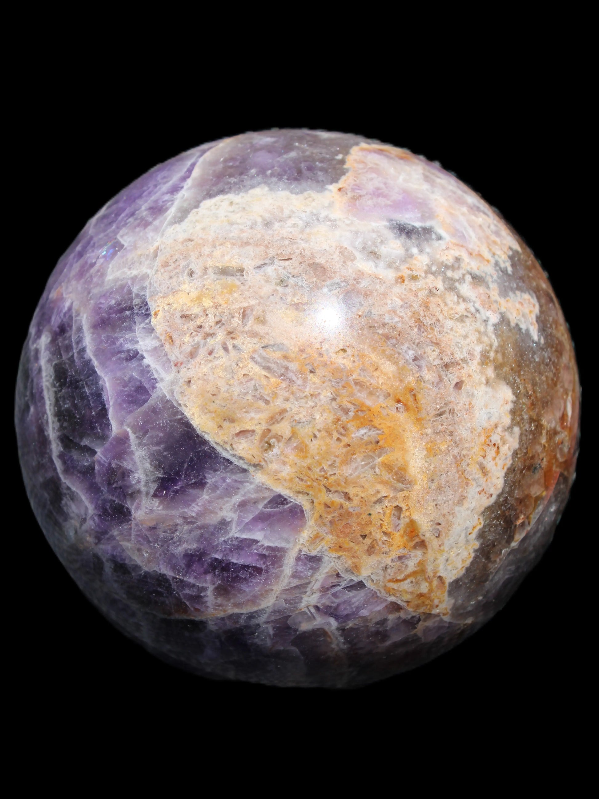 Chevron Fantasy Amethyst sphere 1424g Rocks and Things