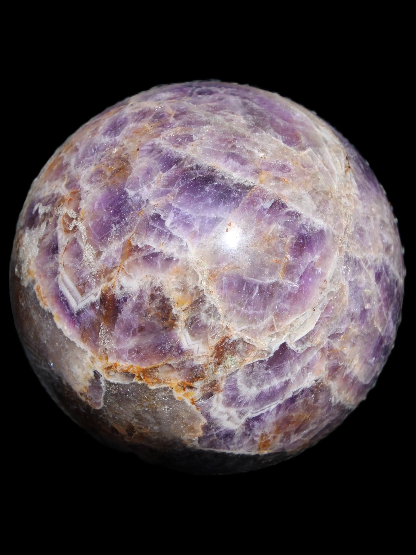 Chevron Fantasy Amethyst sphere 1424g Rocks and Things