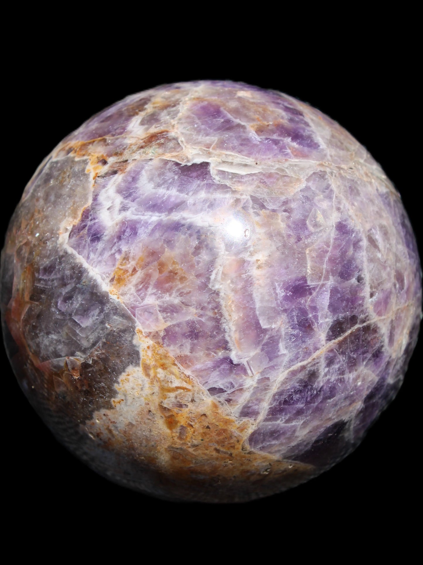 Chevron Fantasy Amethyst sphere 1424g Rocks and Things